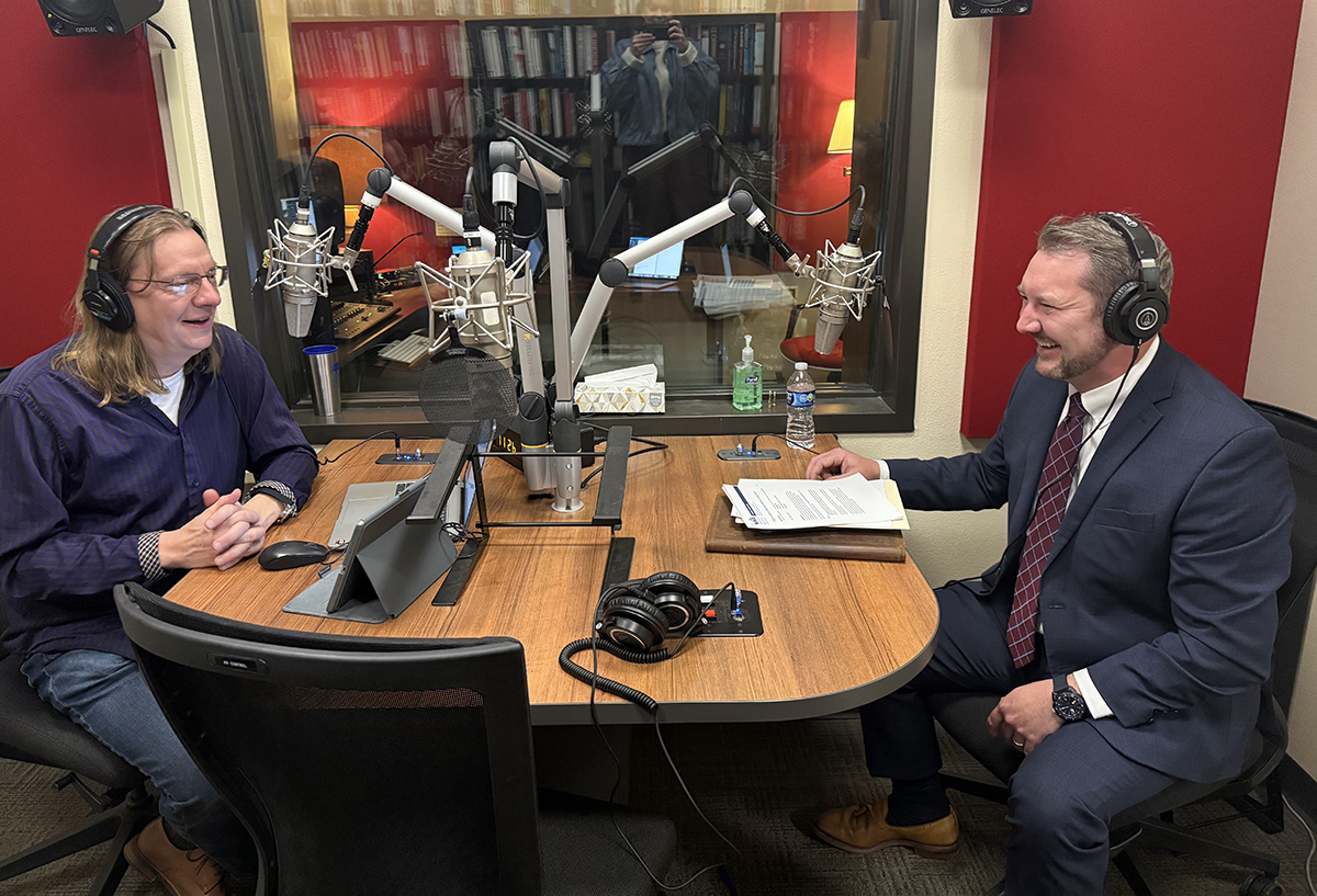 Kyle O'Brien in the WPR studio