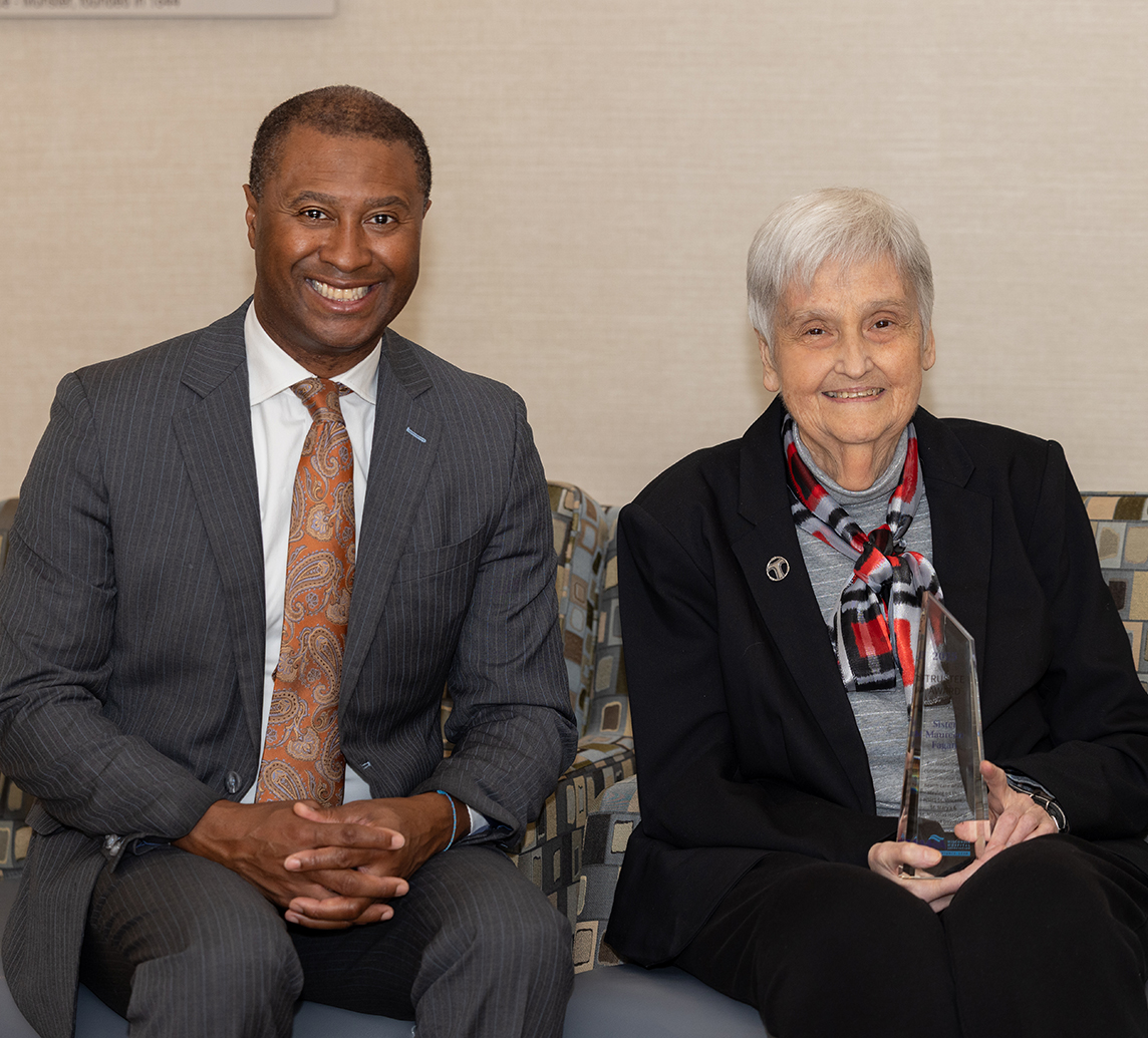 Damond Boatwright and Sr. Maureen Fagan