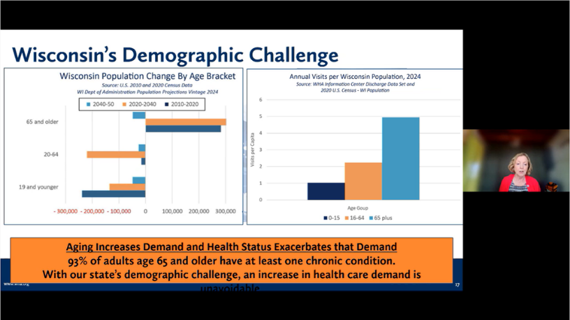 Ann Zenk presenting during the State Capitol Briefing on 2026 Health Care Workforce Report