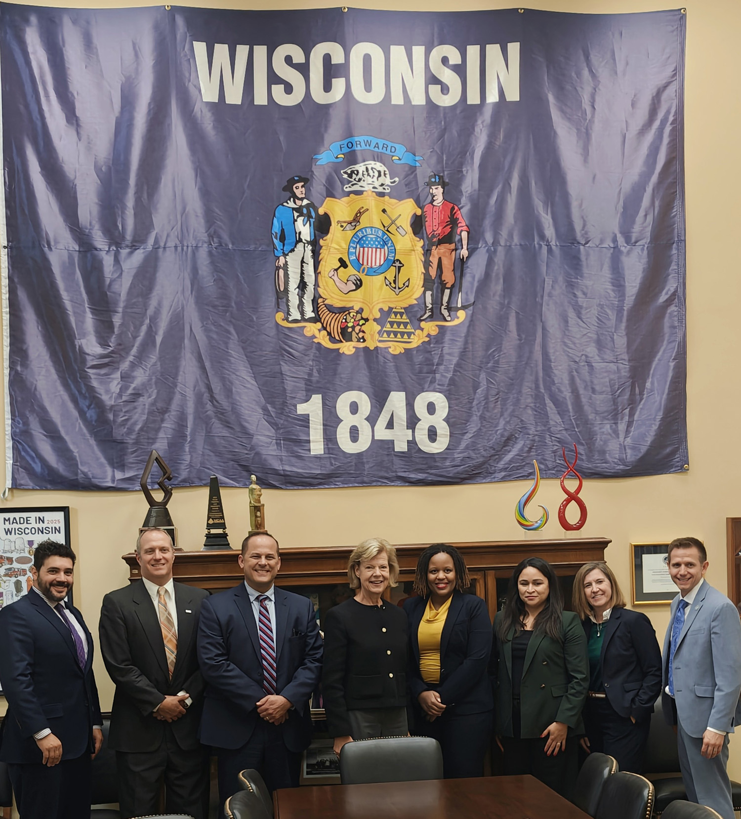 WHA and hospital leaders with U.S. Sen. Tammy Baldwin